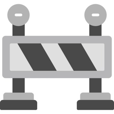 bariyer inşaat bariyeri simgesi doldurulmuş dış hat biçiminde