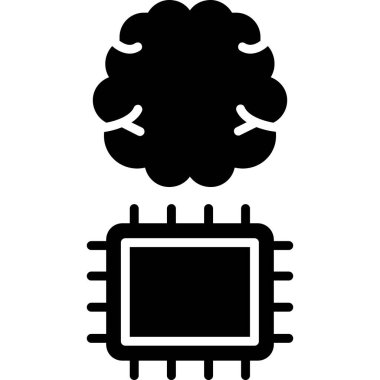 Cpu simge vektör illüstrasyonu