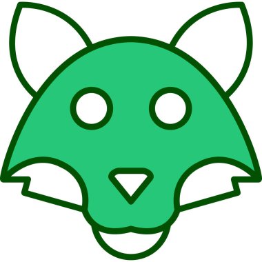 Şirin tilki kafası, illüstrasyon, beyaz arkaplanda vektör.