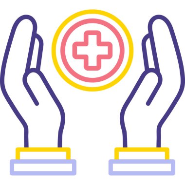 çapraz simge ile eller, vektör illüstrasyonu