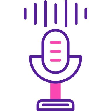 Mikrofon modern simgesi, vektör illüstrasyonu