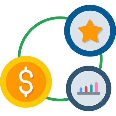 iş büyümesi düz simgeleri