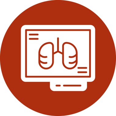 Modern b 'nin vektör illüstrasyonunda akciğer ikonu yok