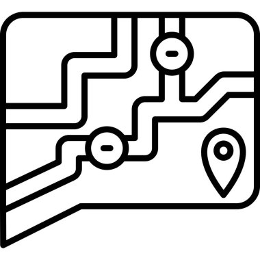 harita simgesi vektör illüstrasyonu