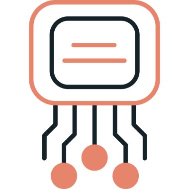 Mikroçip. Web simgesi basit illüstrasyon