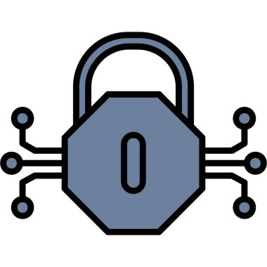 Asma kilit simgesi. Web için asma kilit vektör simgelerinin özet çizimi