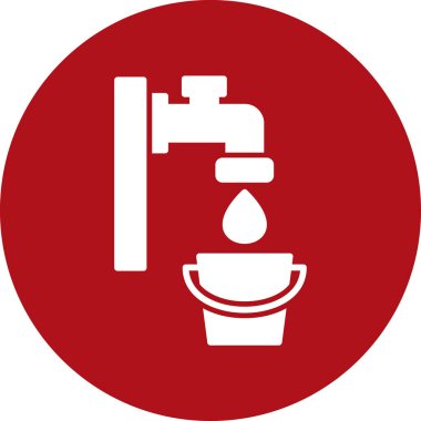 Su musluk düz kare vektör simgesi