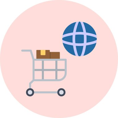 El arabası. Web simgesi basit illüstrasyon