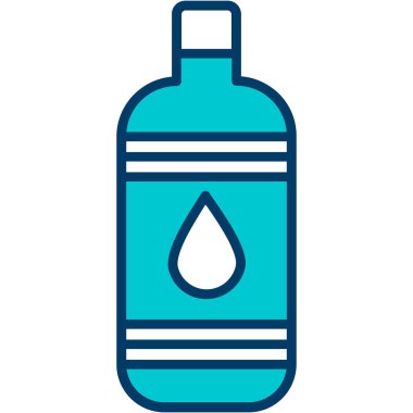 Su şişesi ikonu. Web için su şişesi vektör simgelerinin özet çizimi