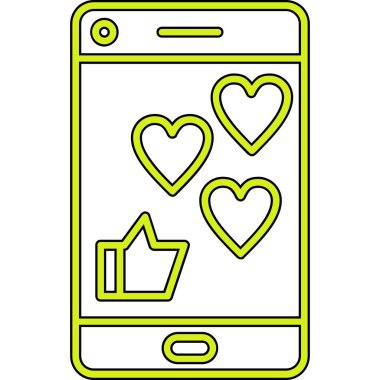 Beyaz arkaplandaki bir cep telefonu simgesinin vektör çizimi