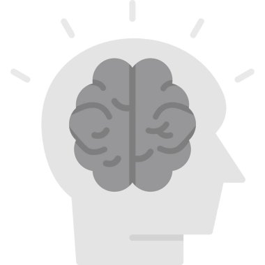 Moda Biçimli Beyin Simgesi İzole Arkaplan