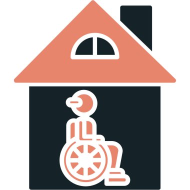 Tekerlekli sandalye düz vektör simgesi