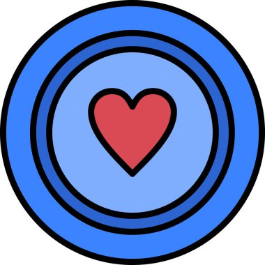 Kalp. Web simgesi basit illüstrasyon