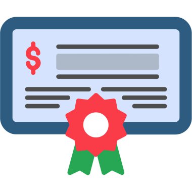 Sertifika. Web simgesi basit illüstrasyon