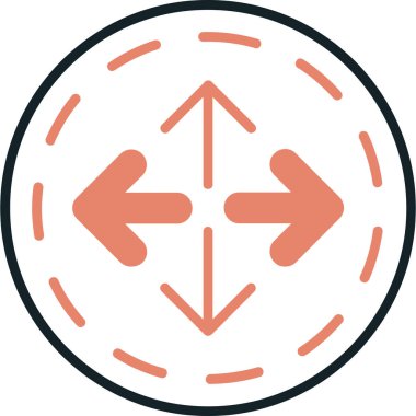 ok yönleri simgesi ana hat biçiminde