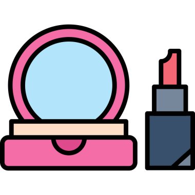 Güzellik aynası ikonu. Web için güzellik ayna vektör simgelerinin özet çizimi.