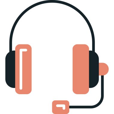 Kulaklıklar. Web simgesi vektör illüstrasyonu