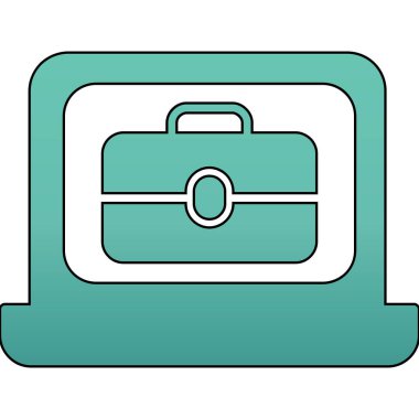 Çevrimiçi İş Web simgesi, vektör illüstrasyonu