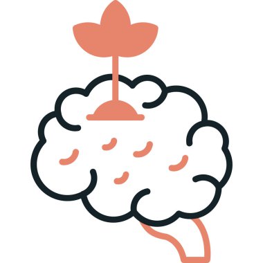 beyin ikonu vektör illüstrasyonu