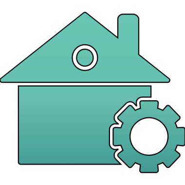 ev ve dişliler izole edilmiş simge