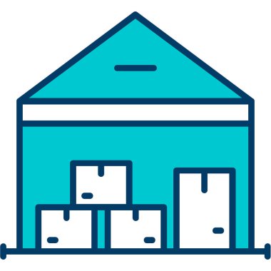 Depo deposu. Web simgesi basit illüstrasyon