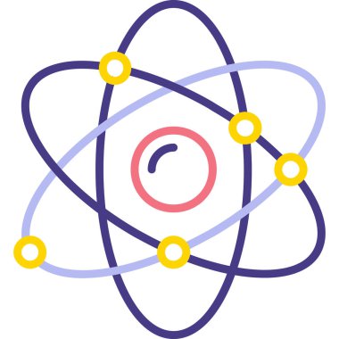 atom molekülü bilim simgesi