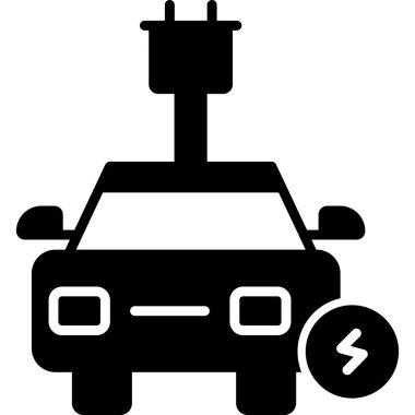 Elektrikli araba. Web simgesi