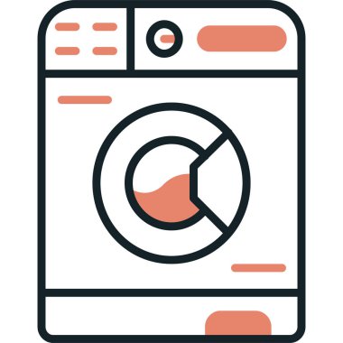 Çamaşır makinesi. Basit resimleme