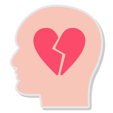 Kırık kalp ve kırık beyin simgesi