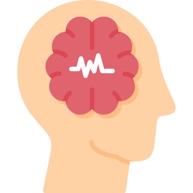 İnsan beyni ikon vektör illüstrasyon tasarımlı beyin
