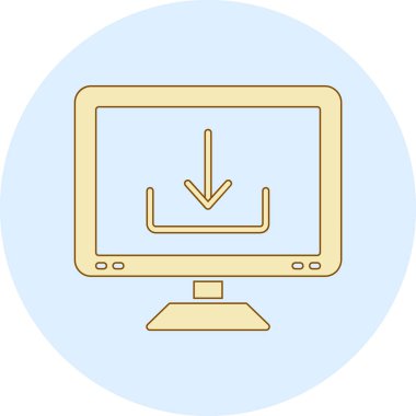 Bilgisayar ekranı. Web simgesi basit illüstrasyon