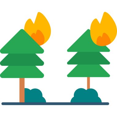 Ağaçlar simgesi, vektör illüstrasyonu