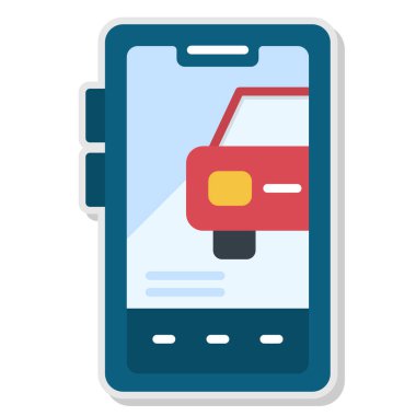 Taksi arabası ikonu. Renk doldurma tasarımı ile düzenlenebilir vektör çizimi.