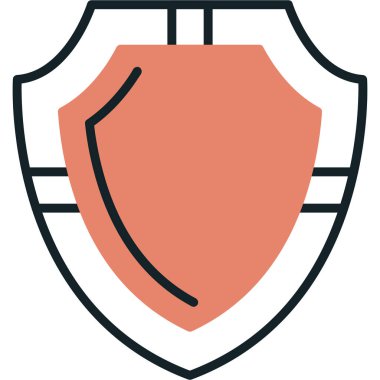 güvenlik kalkanı koruma simgesi doldurulmuş dış hat biçiminde