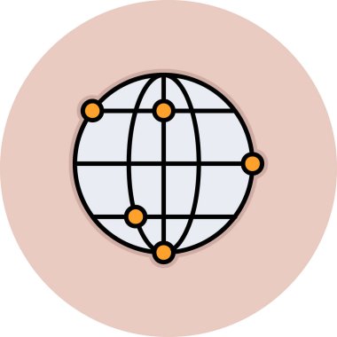 küresel ağ simgesi. Basit resimleme