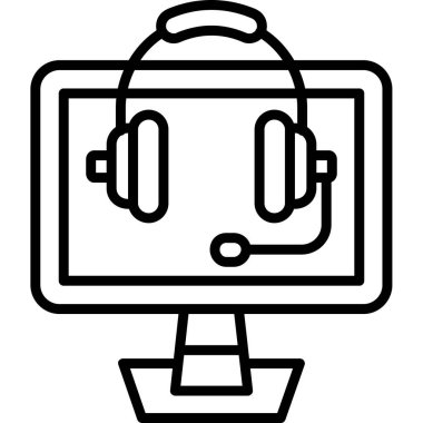 Bilgisayar simgesi. Web için basit elektronik vektör simgeleri çizimi