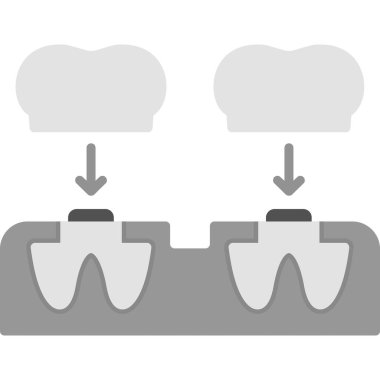 diş ve diş simgesi, vektör illüstrasyonu