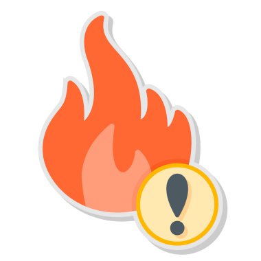 Yanan ateş ikonu. ağ için ateş alev vektör simgesinin karikatür çizimi