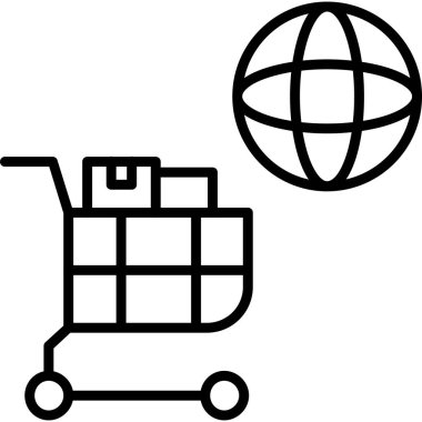 genel dağıtım lojistik simgesi ana hat biçiminde