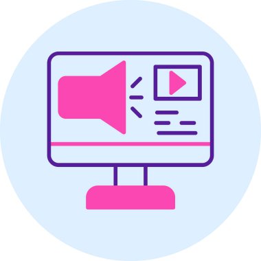 video. Web simgesi basit illüstrasyon