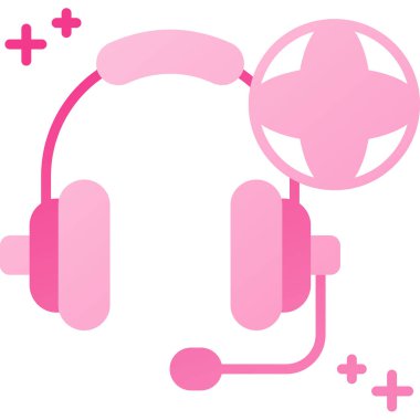 Pembe arka planlı kulaklıkların vektör çizimi