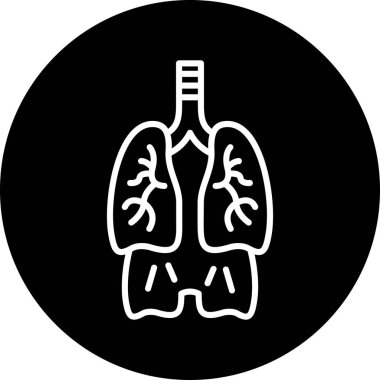 akciğer simgesi vektör illüstrasyonu