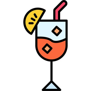 doldurulmuş kokteyl ikonu - taslak biçimi