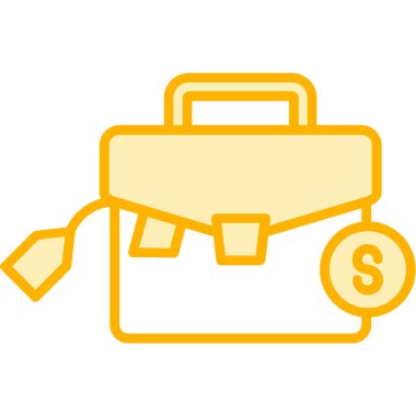 Bozuk para ikonlu para çantası. düz biçim