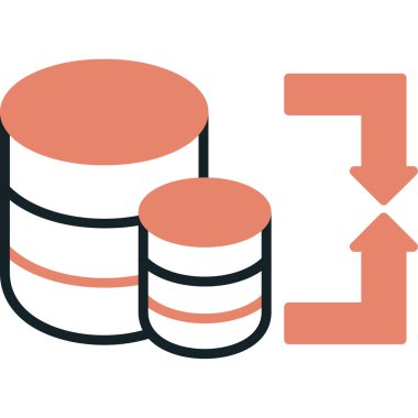 veritabanı düz vektör simgesi