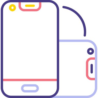 Akıllı telefonmuş. Web simgesi vektör illüstrasyonu