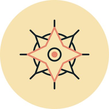 pusula düz vektör simgesi