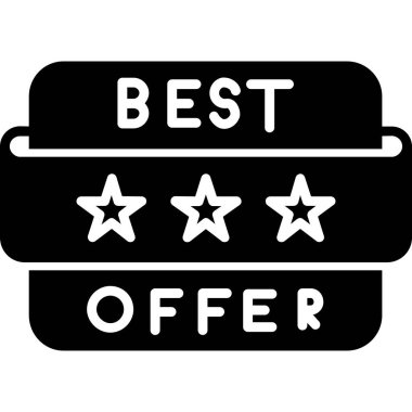 En iyi teklif pulu. Siyah vektör işareti. en iyi teklif simgesi