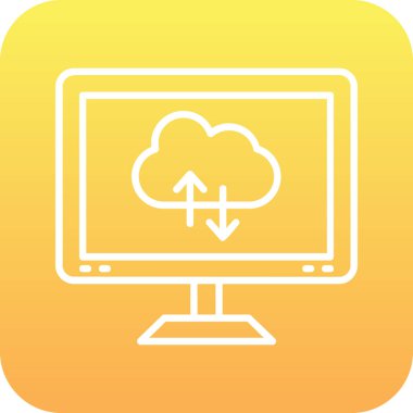 bilgisayar bulut simgesi soyut arkaplanda izole edildi