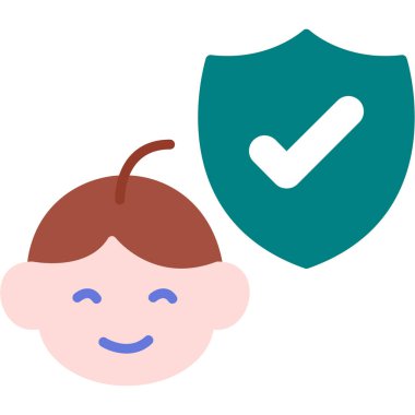 Yüz kalkanı olan çocuk, vektör illüstrasyonu